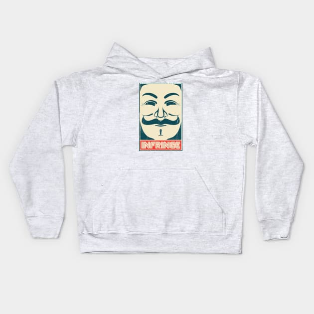 Mr. Anonymity Kids Hoodie by monsieurgordon